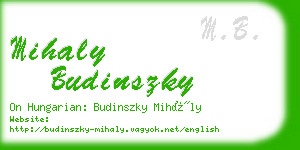 mihaly budinszky business card